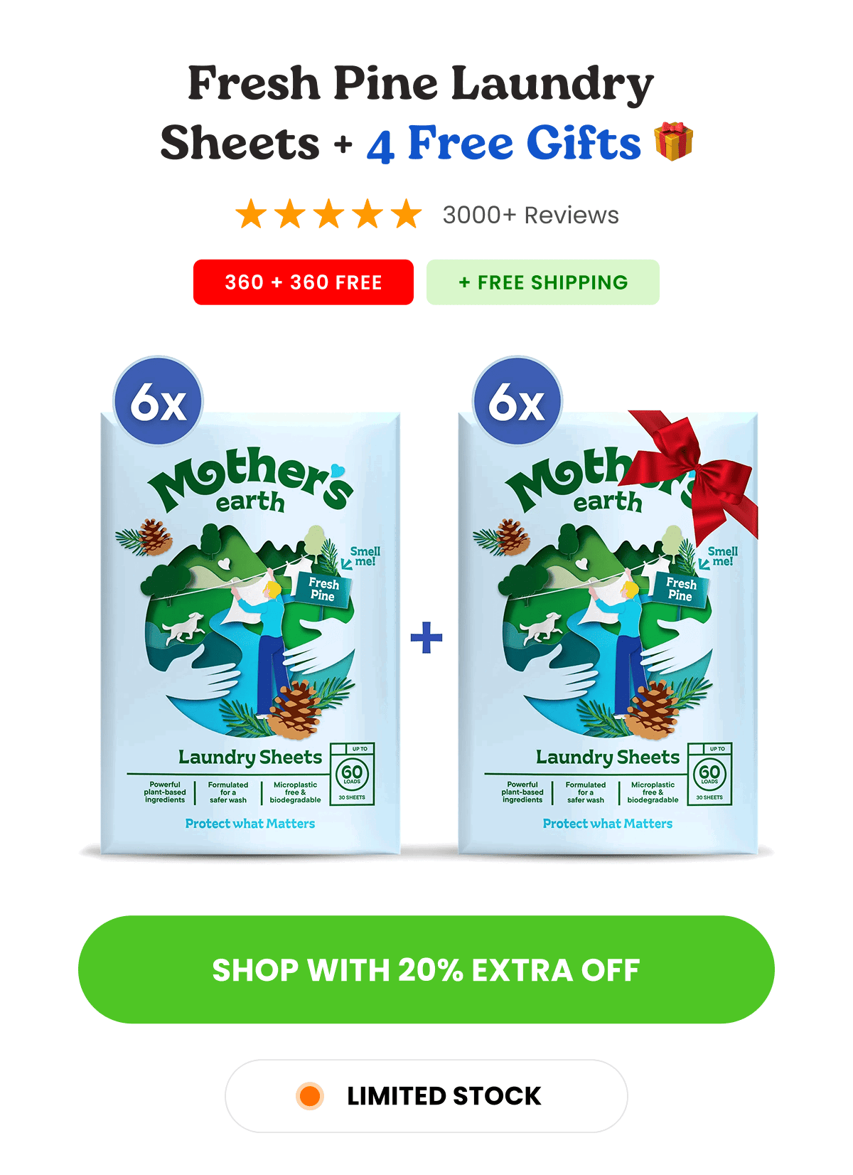 Fresh Pine Laundry Sheets + 4 Free Gifts 🎁 