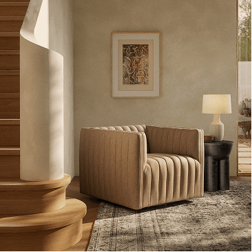 Augustine Swivel Chair in Palermo