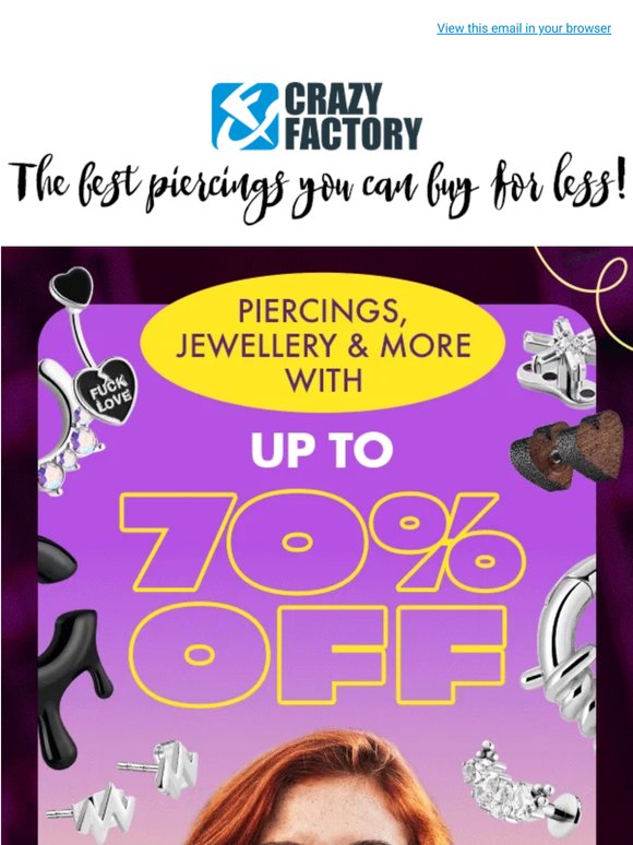 ✨ Piercings and more up to 70% off,