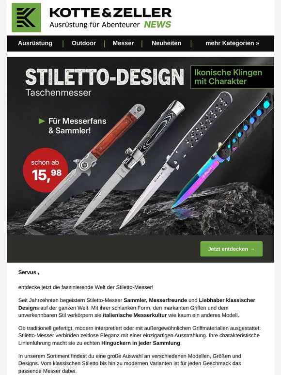 Stiletto-Messer: Ikonische Klingen mit Charakter