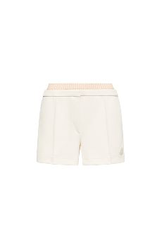 Layered-Effect Vichy Cotton Blend Shorts