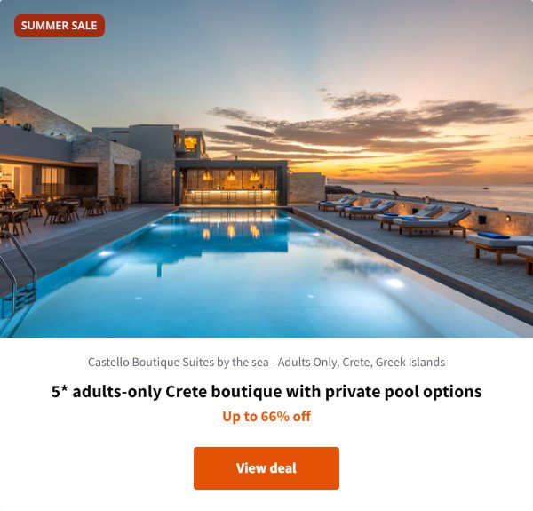 5* adults-only Crete boutique with private pool options