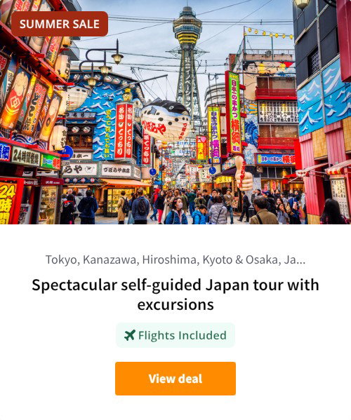Spectacular self-guided Japan tour with excursions