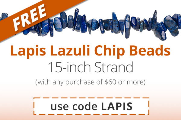 FREE Lapis Lazuli Chip Bead 15-inch Strand (with purchase of $60 or more) - Use Code LAPIS
