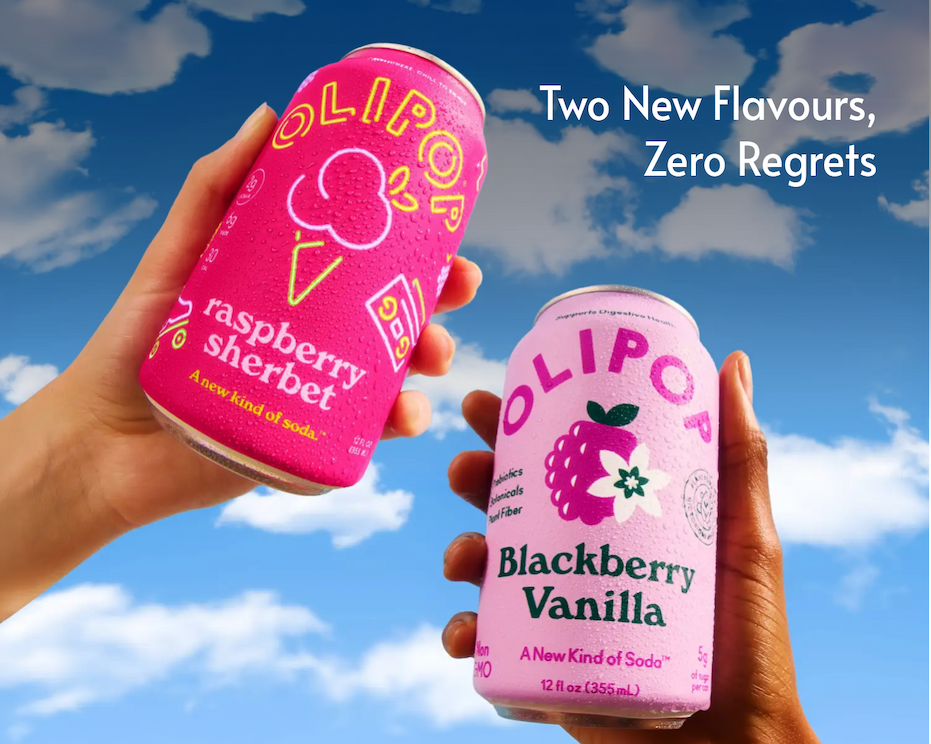 Product Graphic showcasing two Olipop flavours