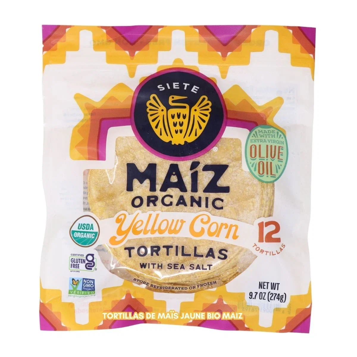 Image of Siete Maiz Organic Yellow Corn Tortillas, Pack of 12