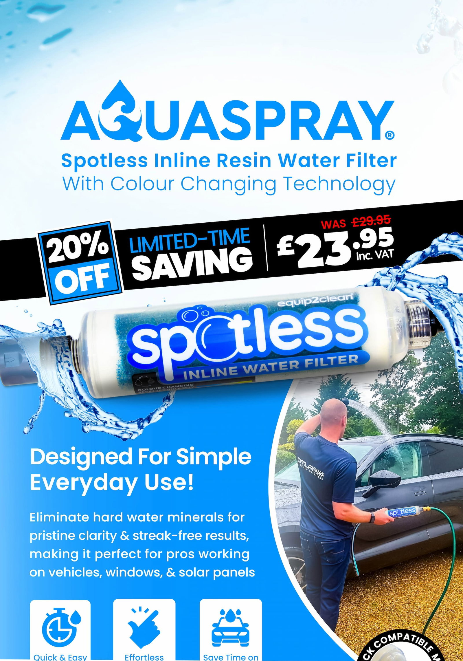 SPOTLESS INLINE WATER FILTER 