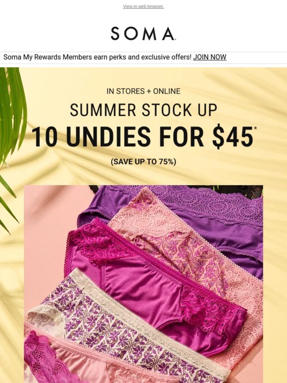 10/$45 Panties = Less Laundry Panic!