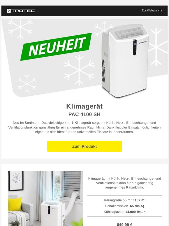🔔 Neuheit: Klimagerät PAC 4100 SH