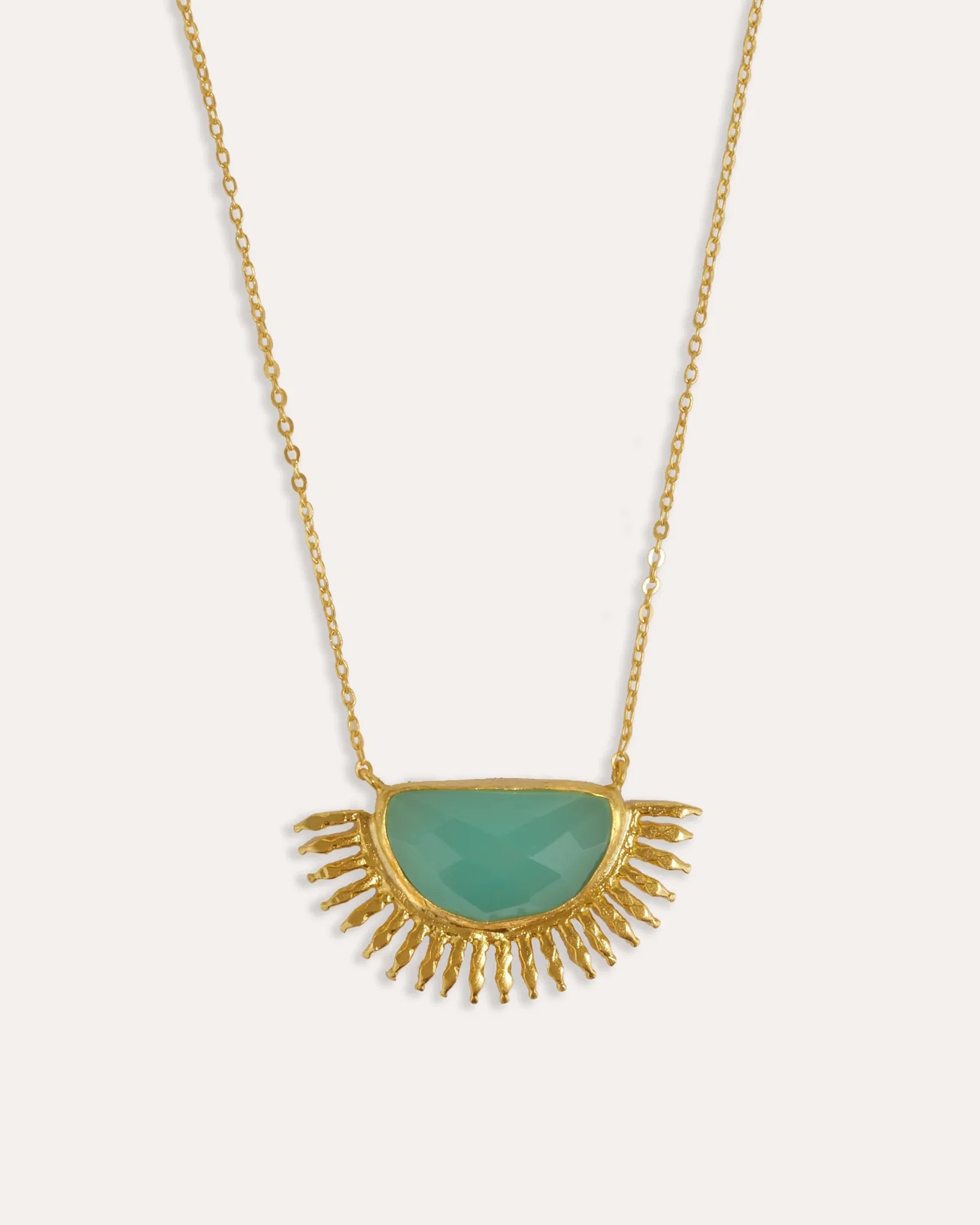 Image of Sunrise Aqua Chalcedony Pendant Necklace