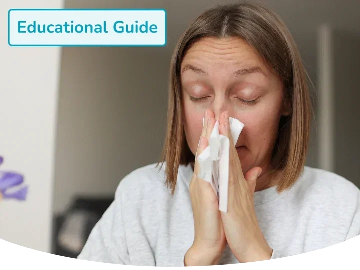 Woman sneezing