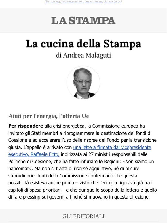Aiuti per l'energia, l'offerta Ue