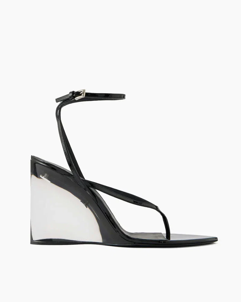 Evening Party Clear Heel Strappy Wedge Sandals