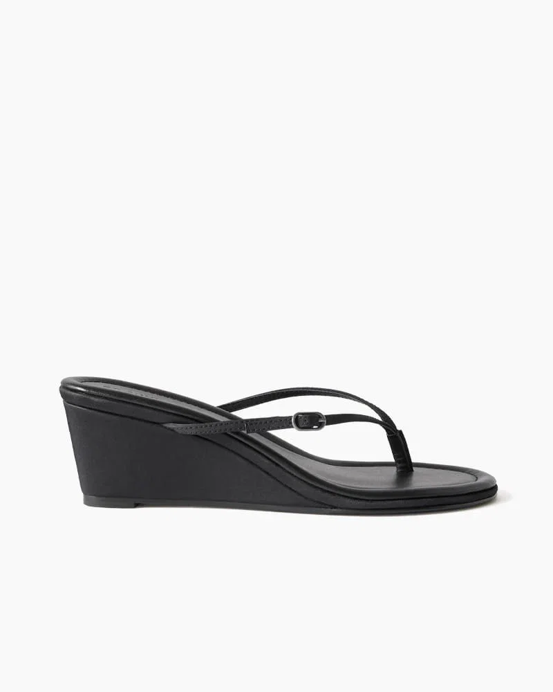 Urban Summer Wedge Leather Thong Sandals