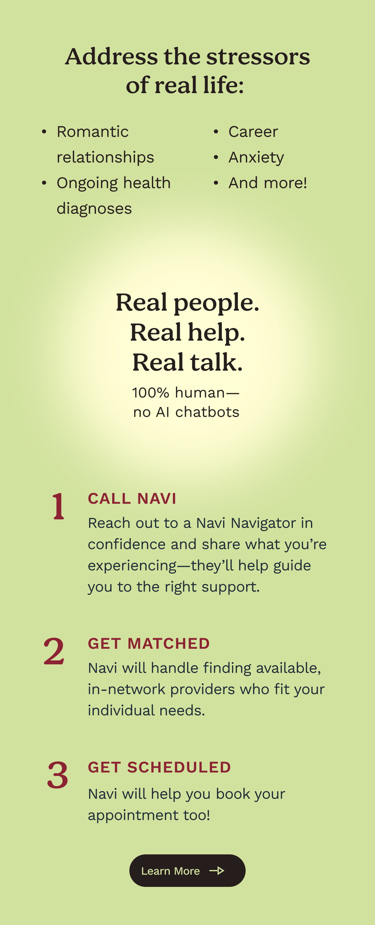 Address the stressors of real life: 