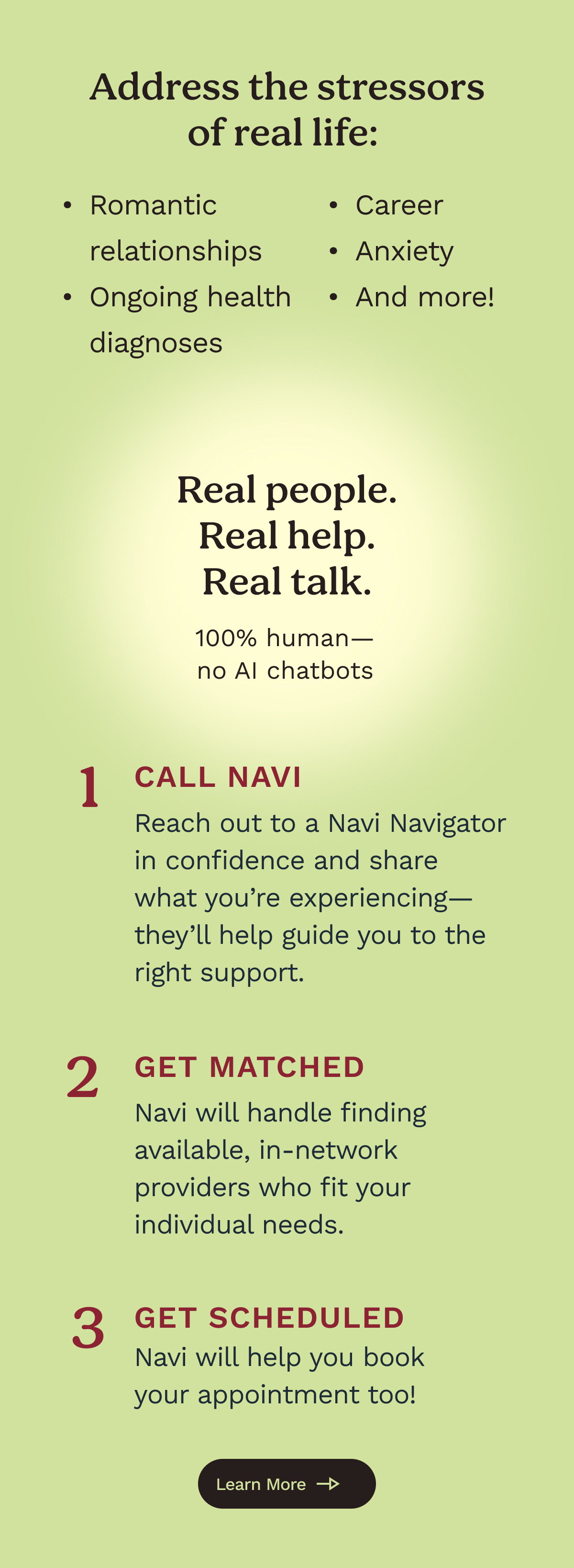Address the stressors of real life: 