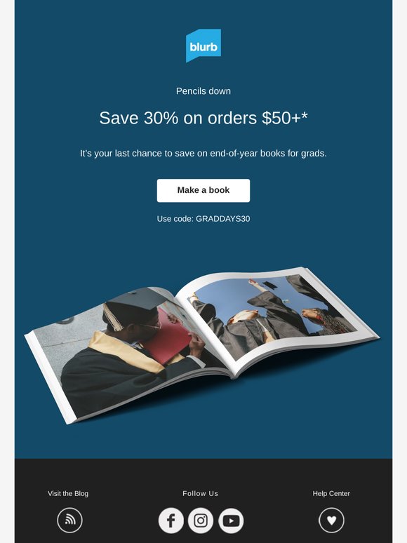 Final bell: Save 30% on orders $50+