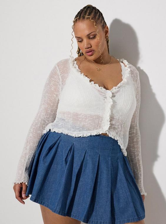 LoveSick Sheer Lettuce Edge Cardigan