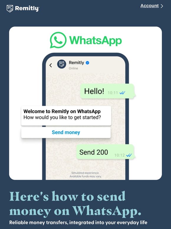 Send money home via WhatsApp