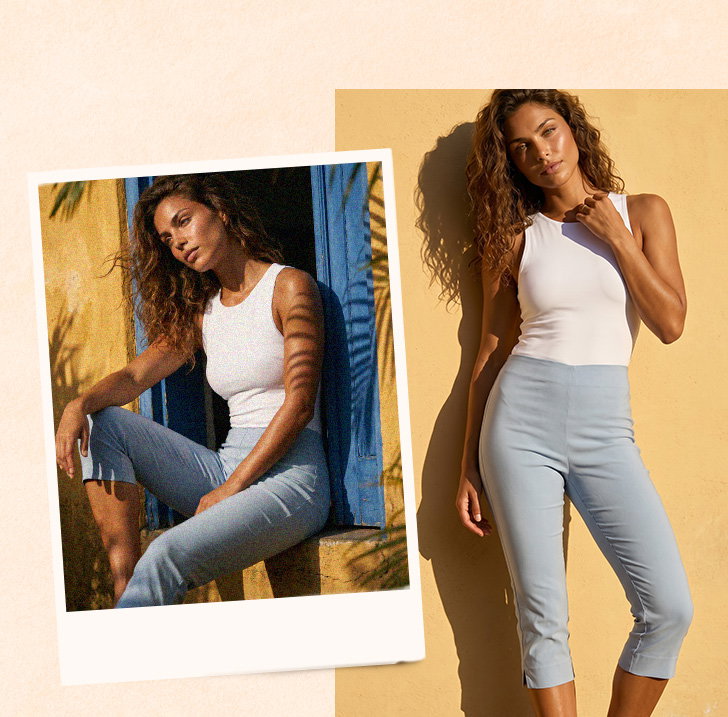Silver Cropped Stretch Trouser