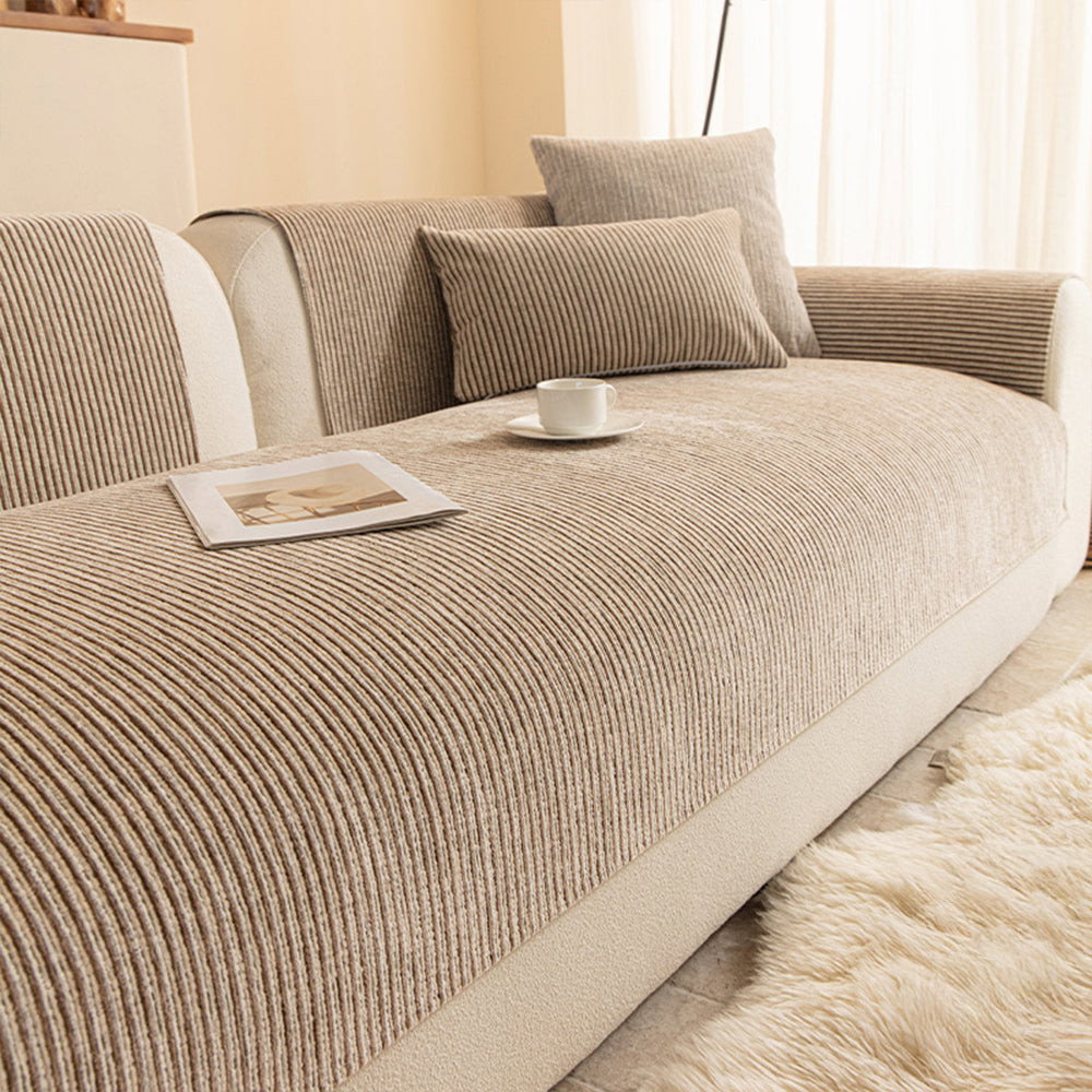 SoftWave Ribbed Chenille Nonslip Sofa Cover