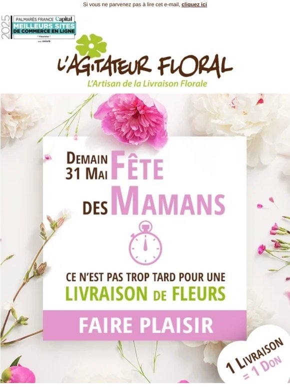 💐 Ce n'est pas trop tard pour lui offrir des fleurs !