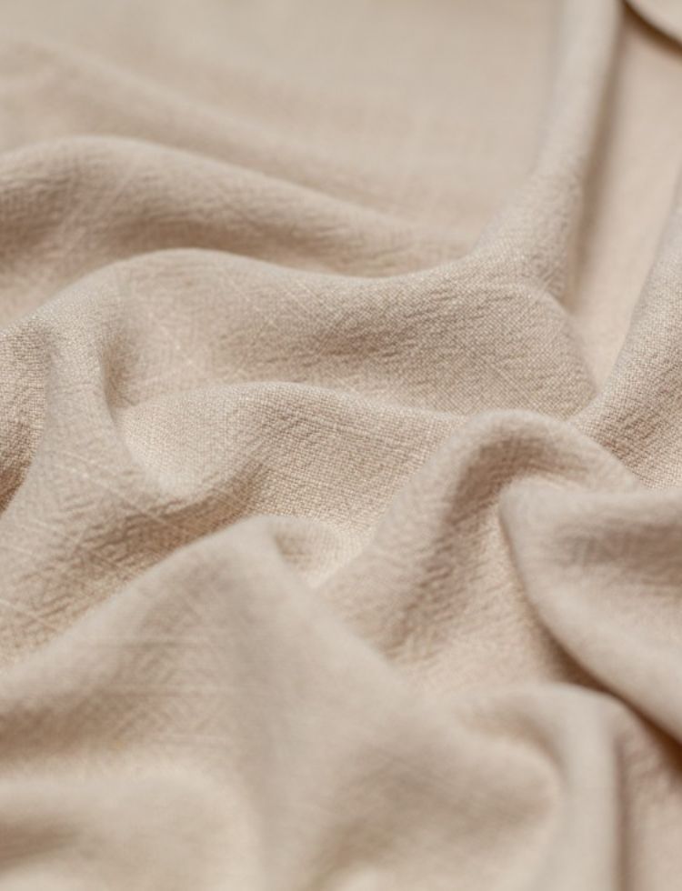 Heavy Stonewashed Linen Fabric Ivory