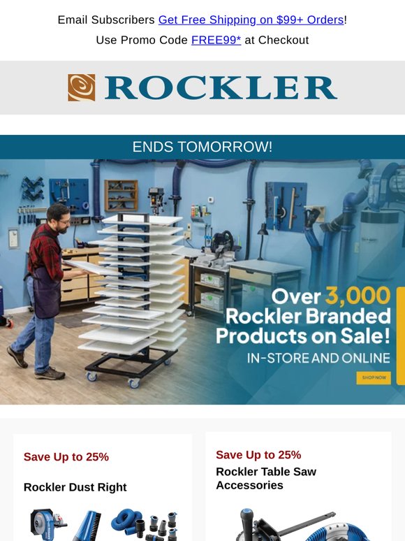 3,000+ Rockler Deals End Tomorrow + Last Chance Rikon Savings