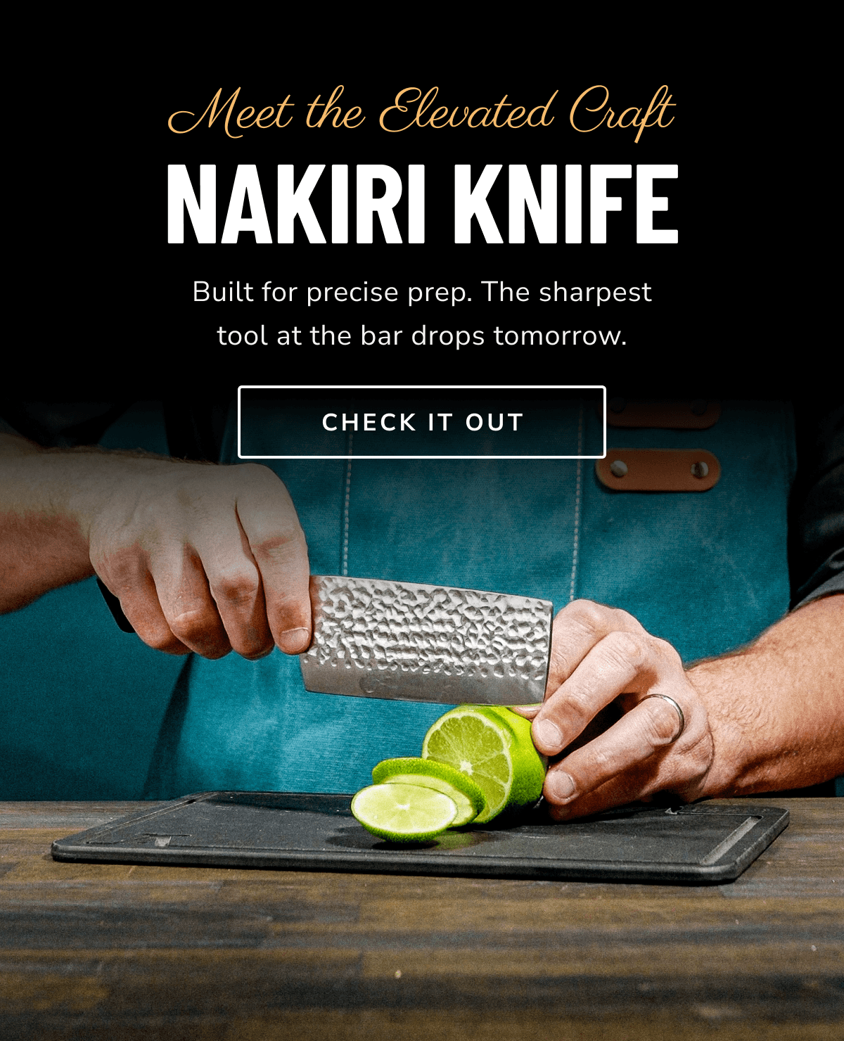 Meet the Elevated Craft Nakiri Knife - Built for precise prep. The sharpest tool at the bar drops tomorrow. [CHECK IT OUT]