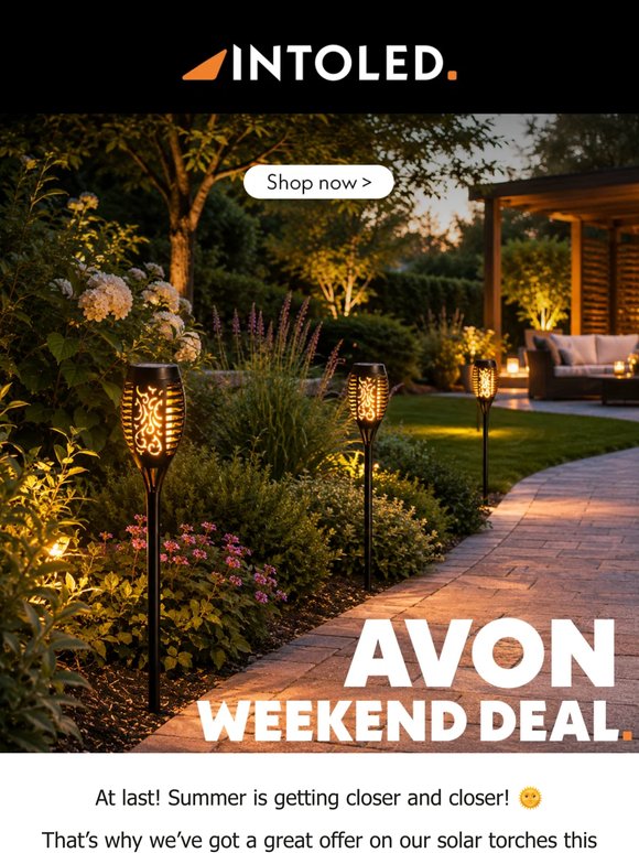 Weekend deal! Avon solar garden torches 🔥