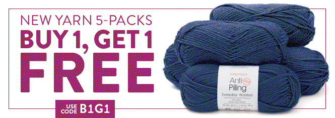 New Yarn 5-Packs: Buy 1, Get 1 FREE