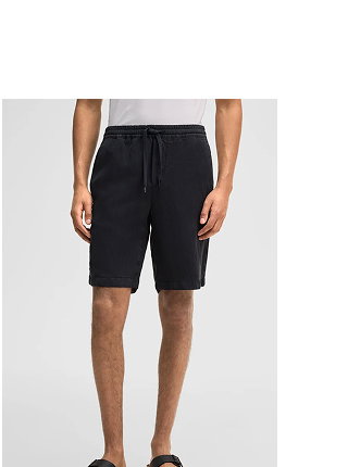 Bermudas Kaji mit Leinenanteil, navy