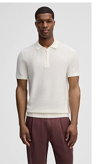 Poloshirt Robas mit Seidenanteil, offwhite