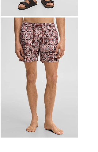 Badeshorts Lago, rot/weiß gemustert