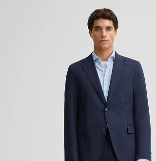 Baukasten-Sakko Ari mit Leinenanteil, navy