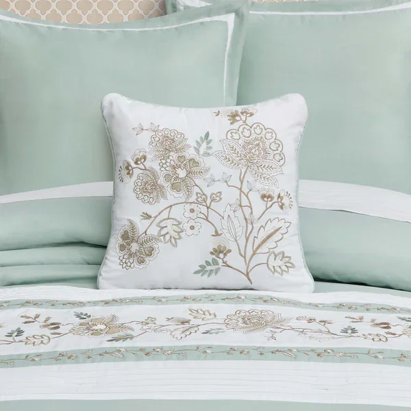 Spring Social Spa Embellished Square Decorative Throw Pillow 16" x 16"