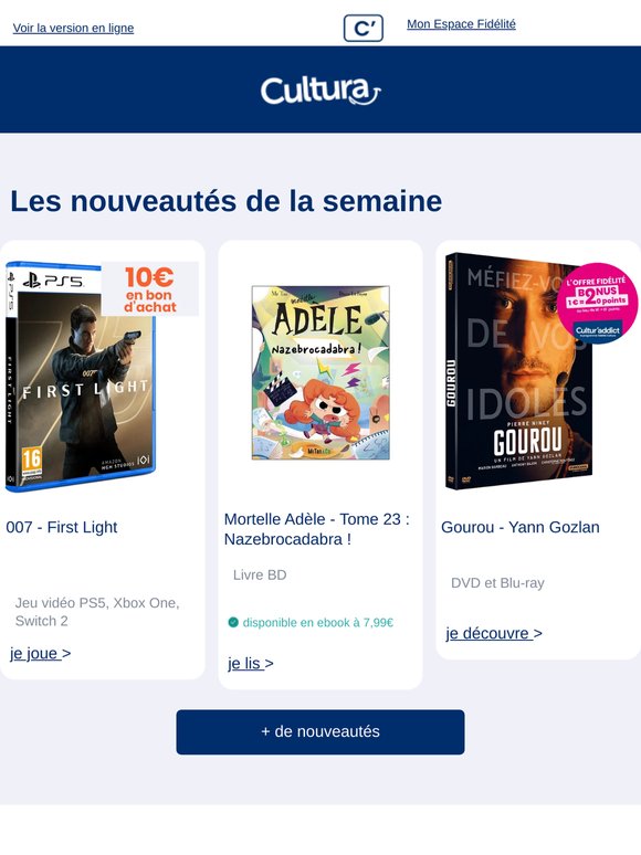 Les sorties à ne pas manquer cette semaine