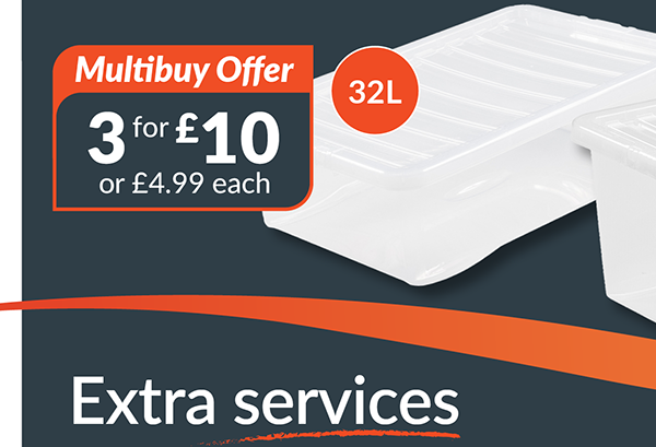 Wham Plastic Storage Box 32L. 3 for £10, or £4.99 each