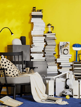 cluttered room