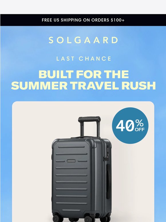 Last Chance for $149 Luggage