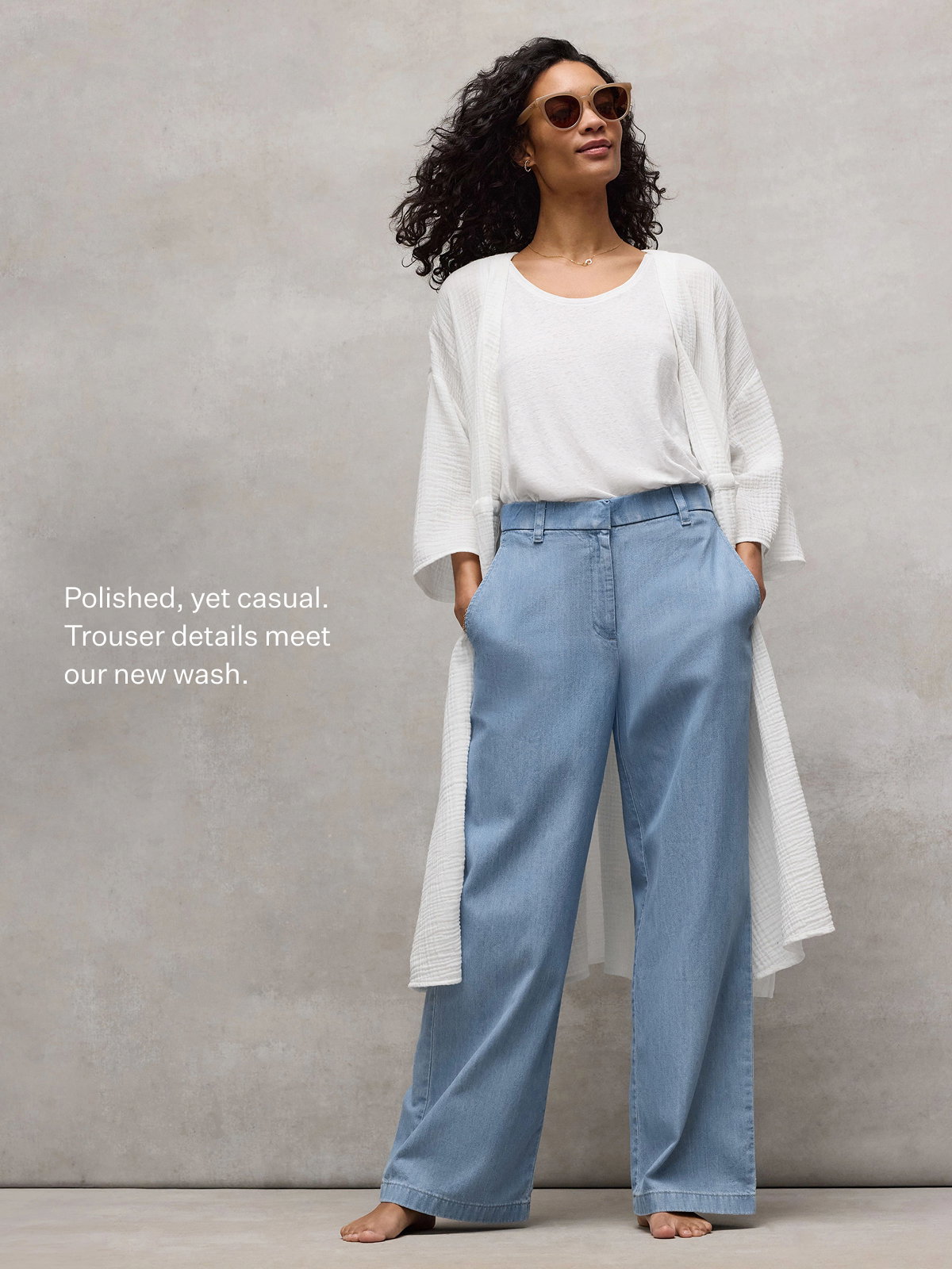 Polished, yet casual. Trouser details meet our new wash.