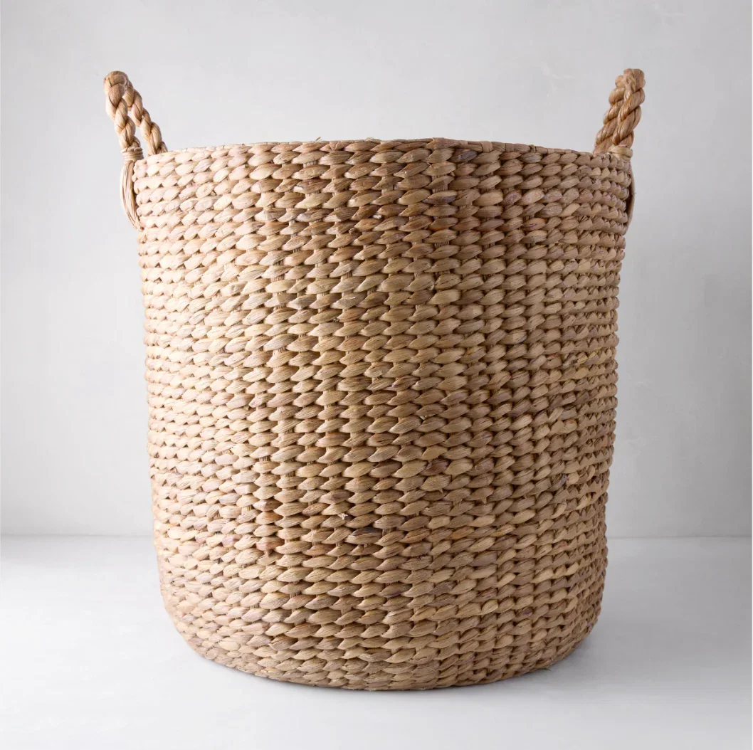 Image of Large Montauk Woven Hyacinth Round Basket
