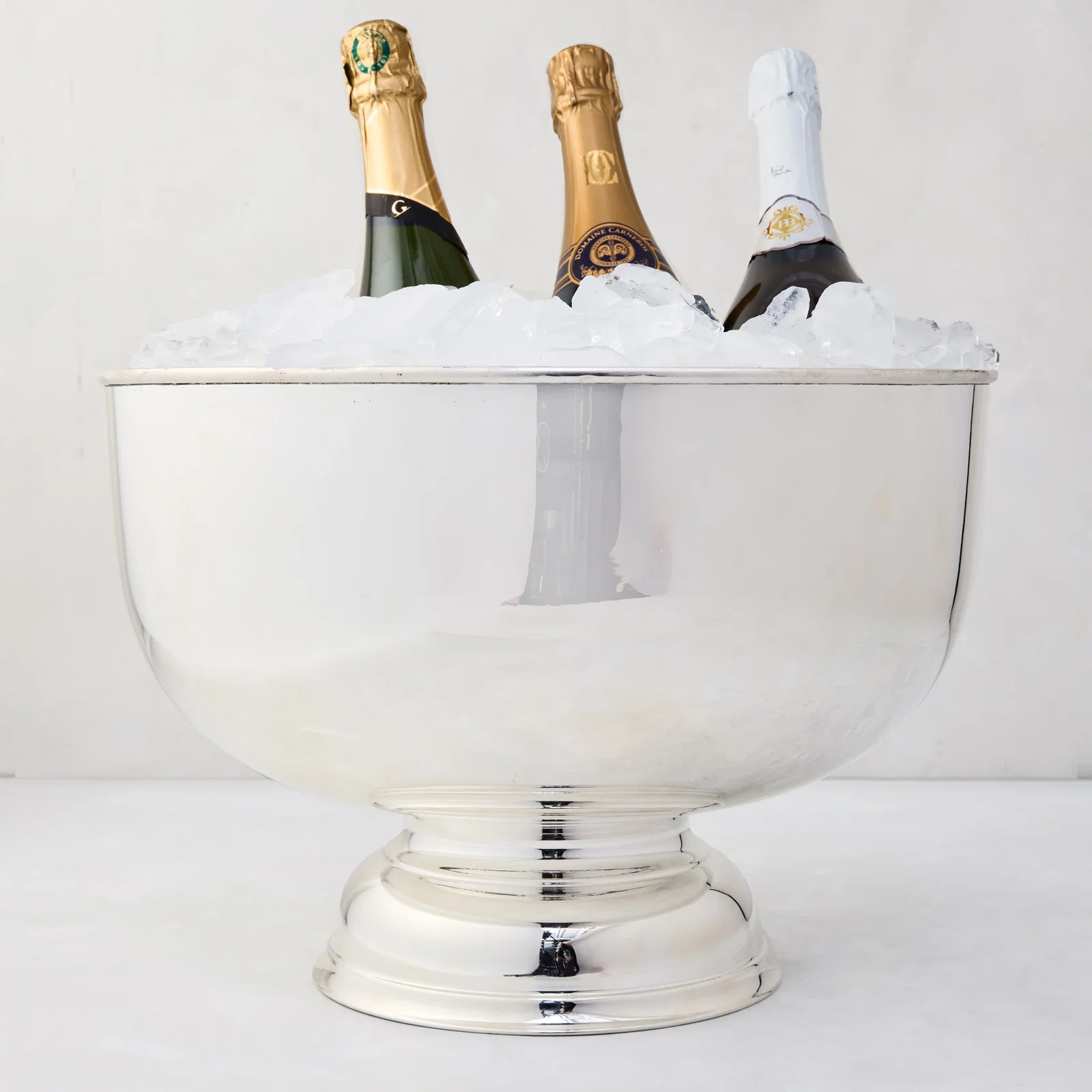 Image of Vintage Silverplate Footed Punch Bowl, 14"