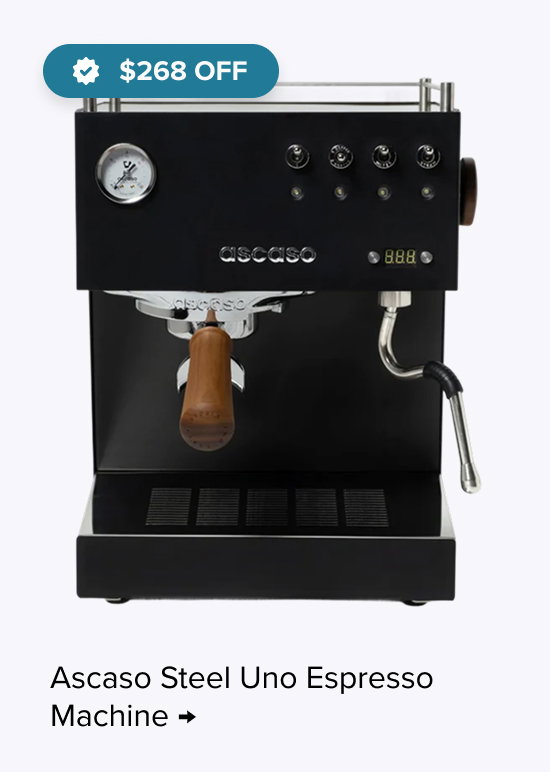 Ascaso Steel Uno Espresso Machine - $268 Off