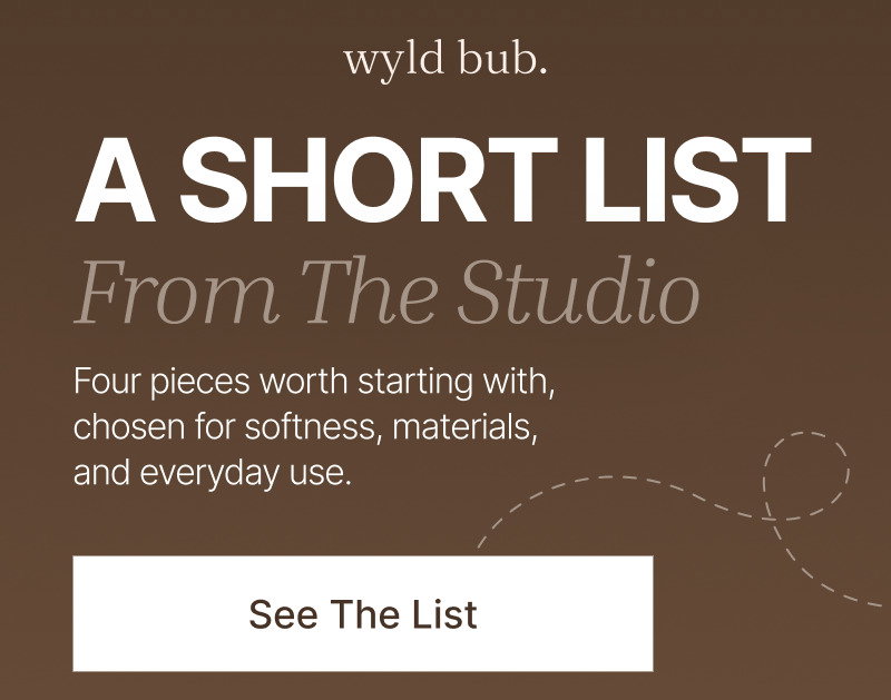 Brown header with large white title, short introductory text, and a white button reading See The List above a soft nursery image.