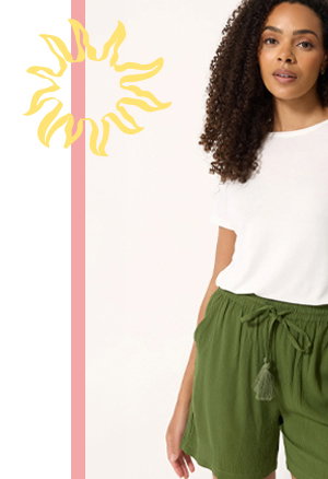 M&Co Khaki Green Crinkle Shorts