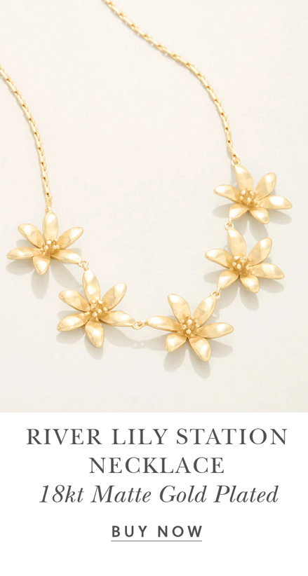River Lily Station Necklace 17"