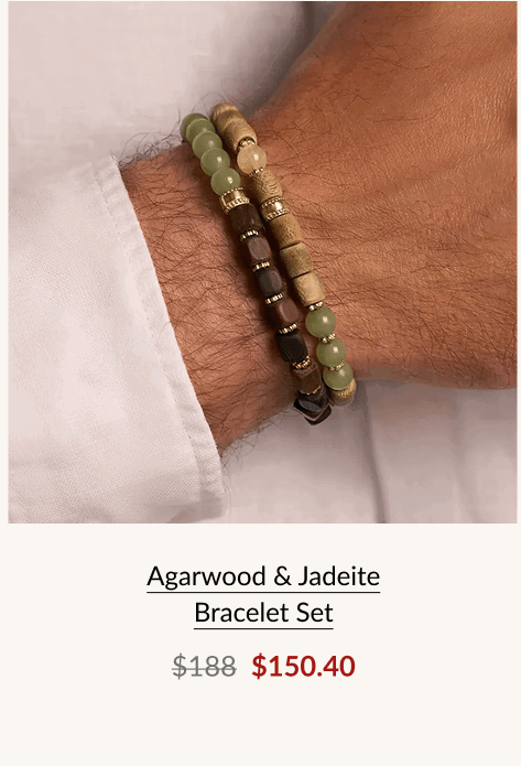 Agarwood & Jadeite Bracelet Set