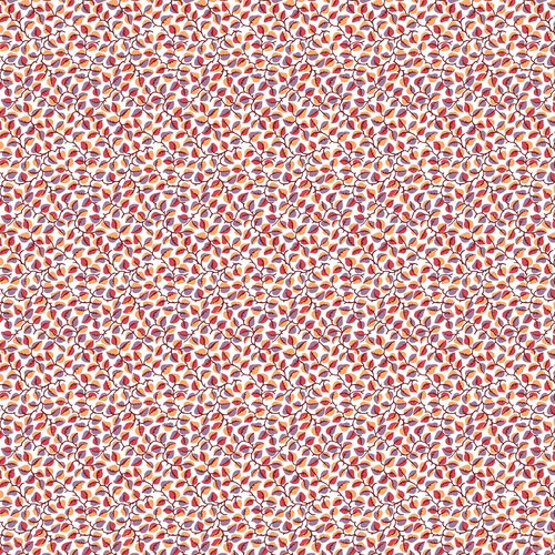 Image of On the Sunny Side Climbing Leaves Light Tomato Quilting Cotton Fabric Yardage