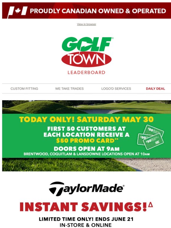 Save up to $500 with TaylorMade Instant Savings!